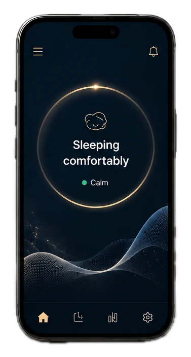 NapBit app showing baby sleeping comfortably